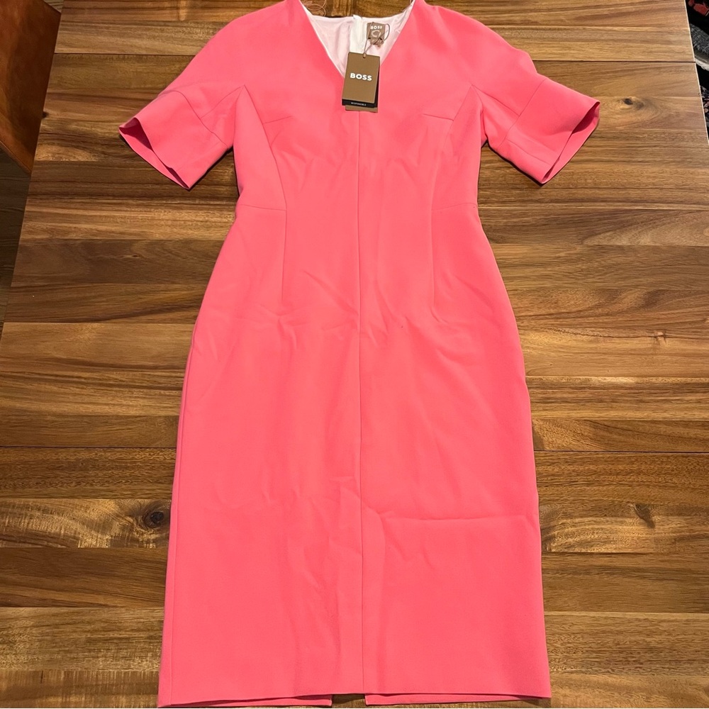 HUGO BOSS Pink Cap Sleeve Dress